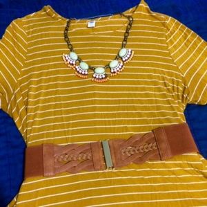 Mustard long sleeve dress.